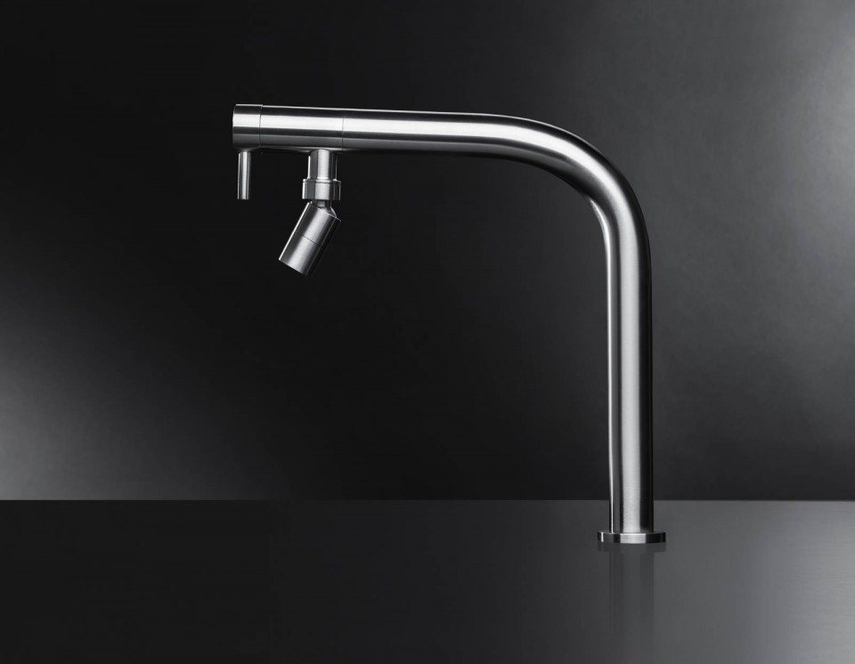 stainless steel kitchen faucet with light